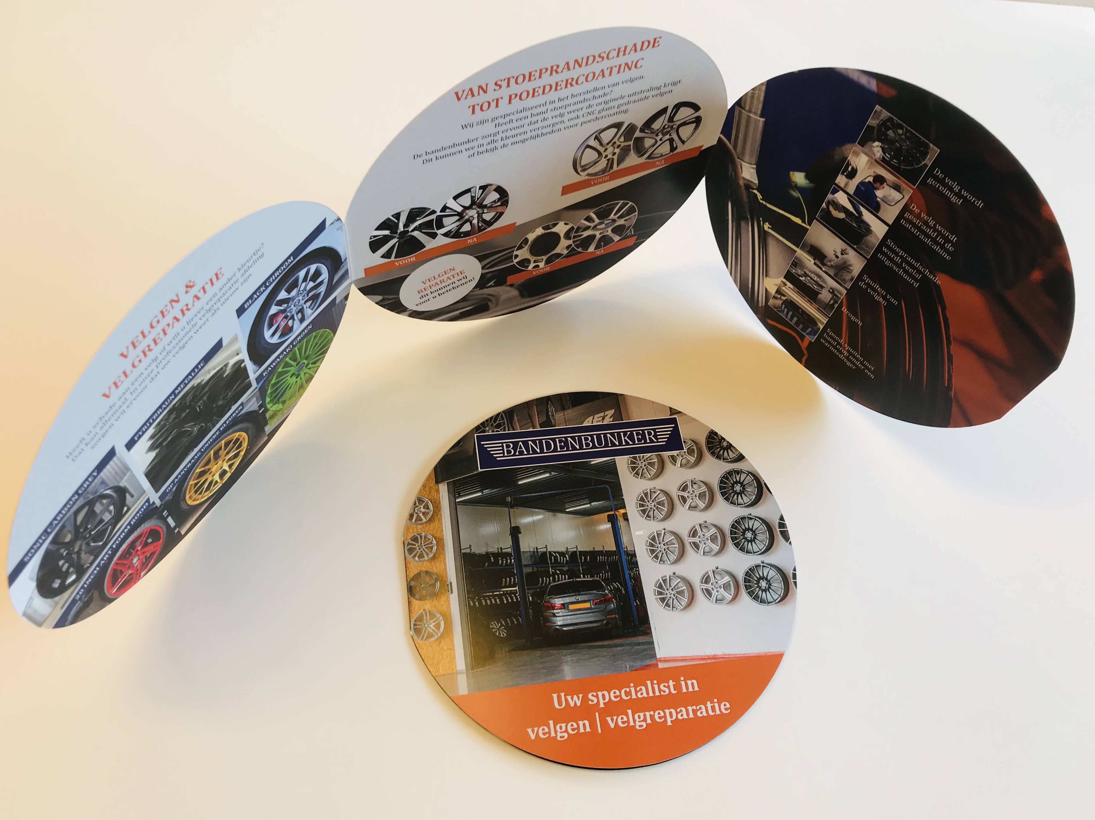 Bandenbunker folder rond gestanst