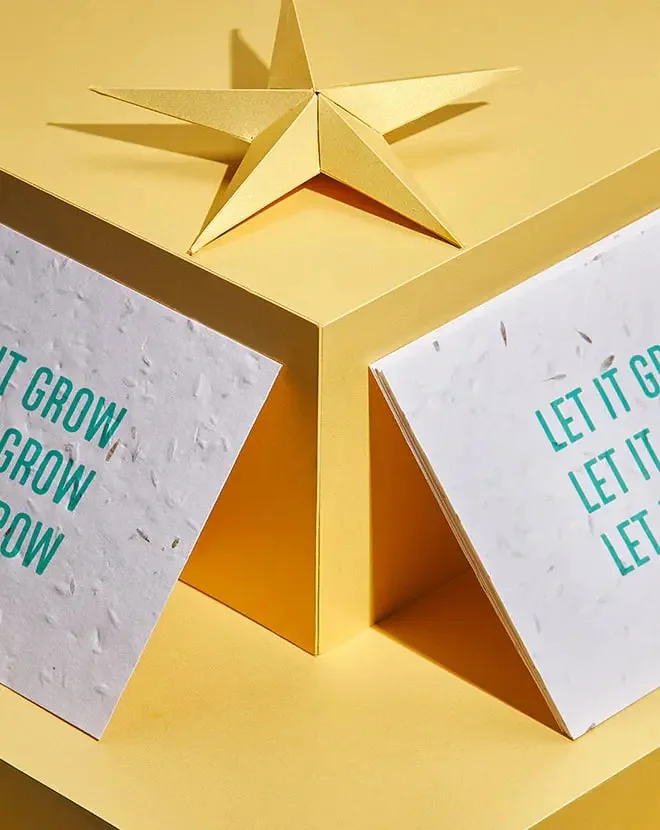 Kaarten van Groeipapier met weidemix bloemen