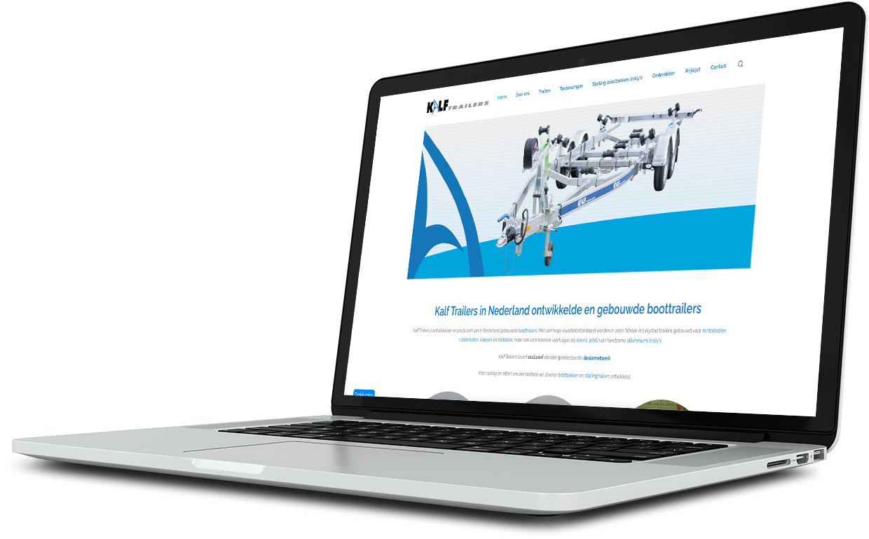 Website Kalf boottrailers Lelystad