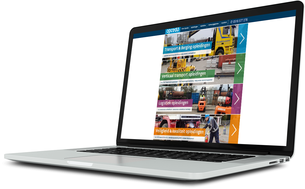 Website opleidingscentrum Opcedo Donkerbroek